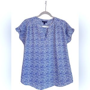 Banana Republic blue and white blouse